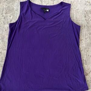 NWOT Antthony Essentials XL Liquid Easy V Neck Knit Tank Purple Travel Top 1196